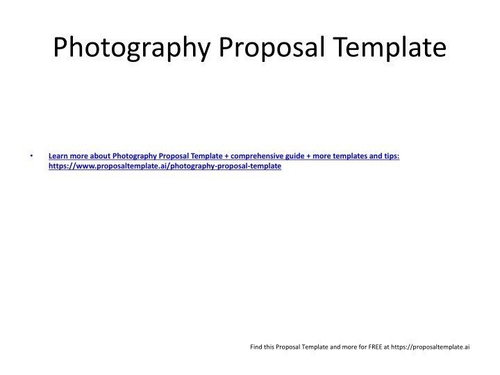 photography proposal template