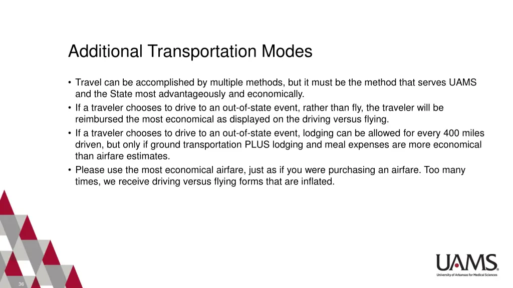 additional transportation modes