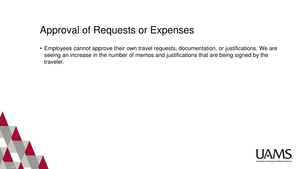 approval of requests or expenses