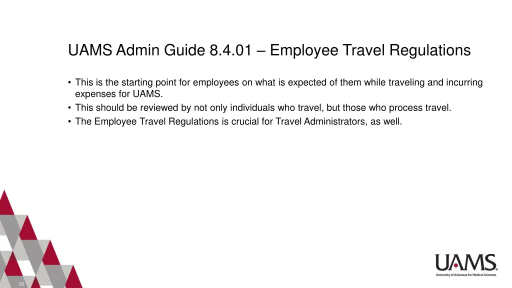 uams admin guide 8 4 01 employee travel