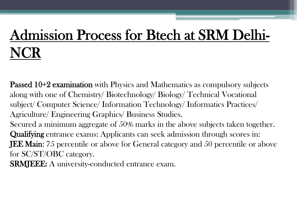 admission process for admission process for btech