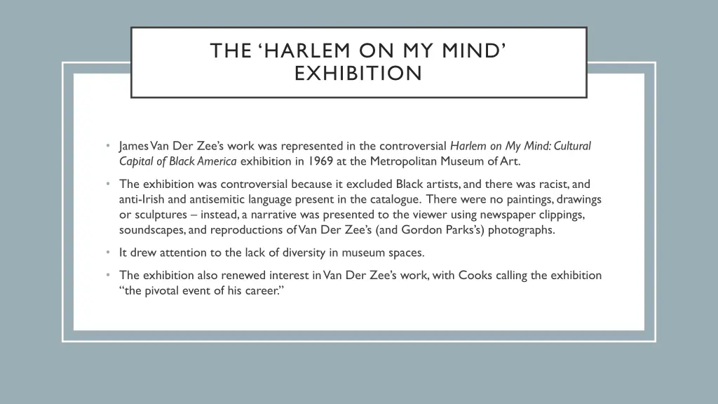 the harlem on my mind exhibition