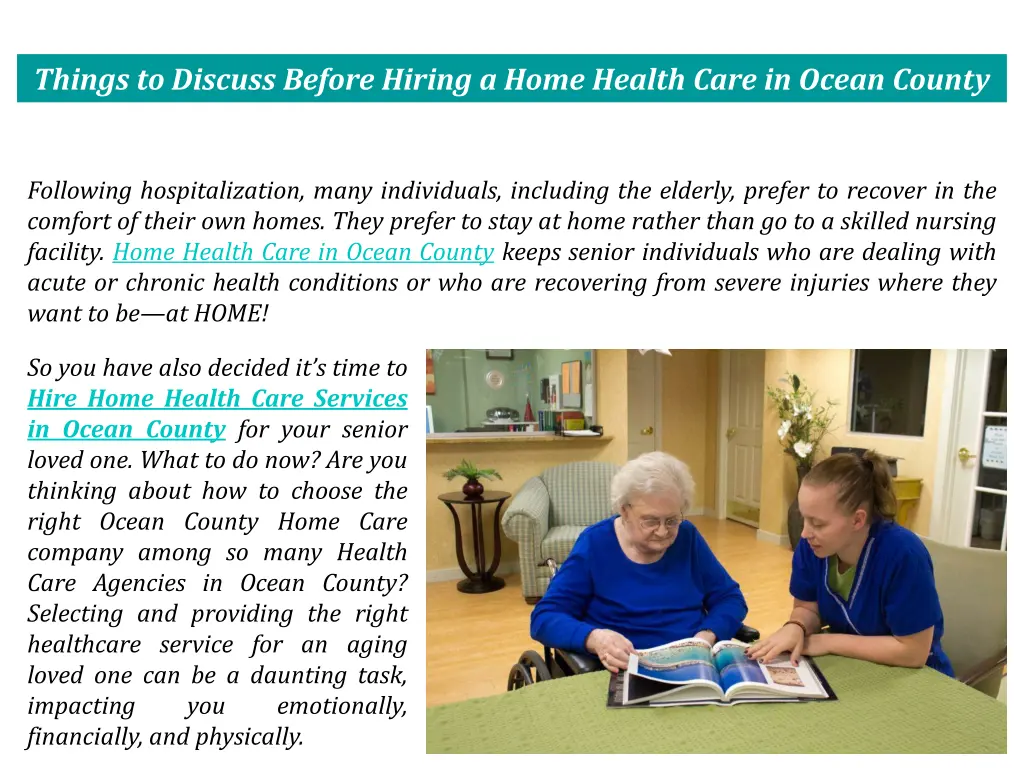 things to discuss before hiring a home health