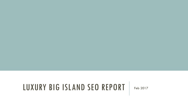 luxury big island seo report