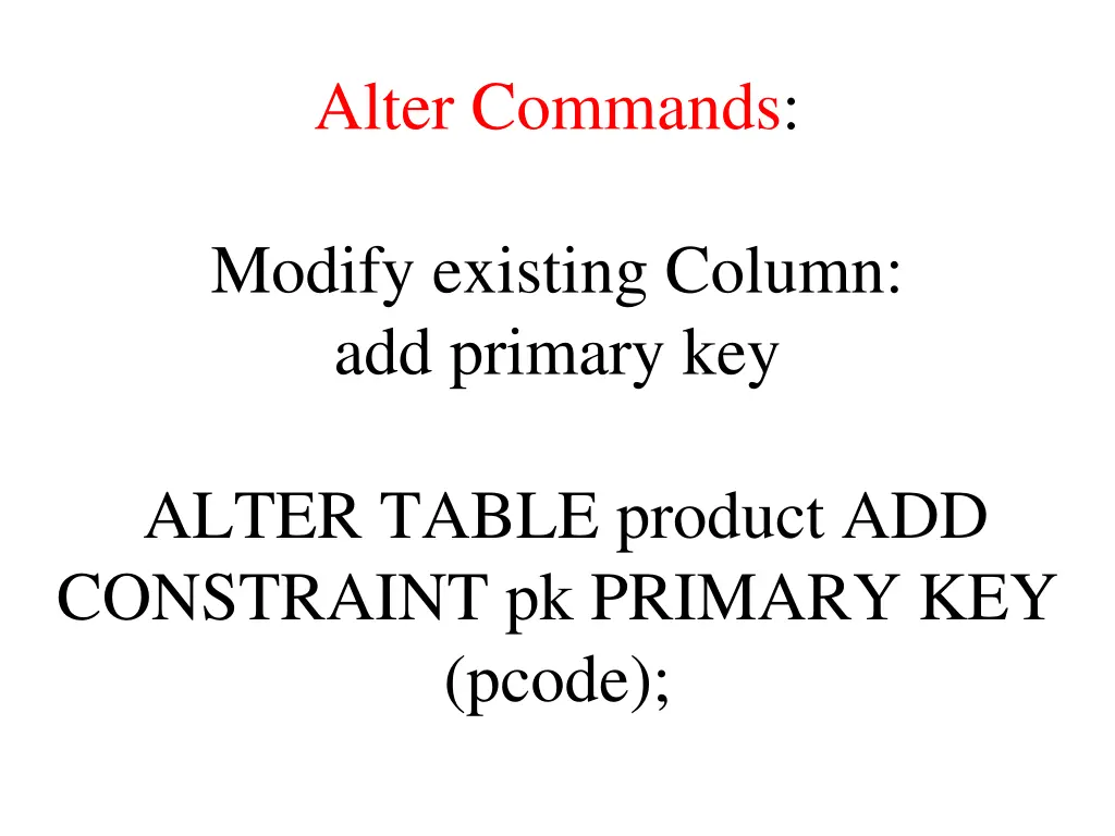 alter commands 2