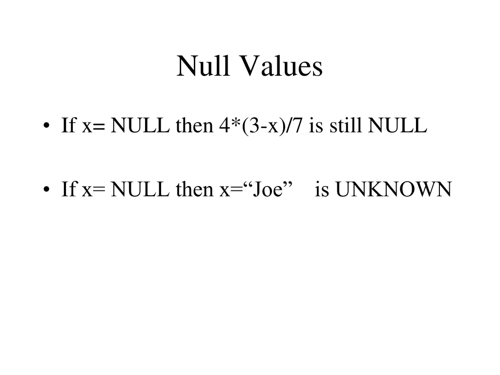 null values