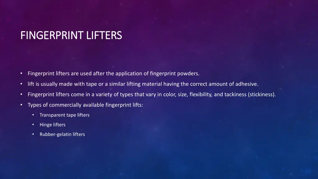 fingerprint lifters fingerprint lifters