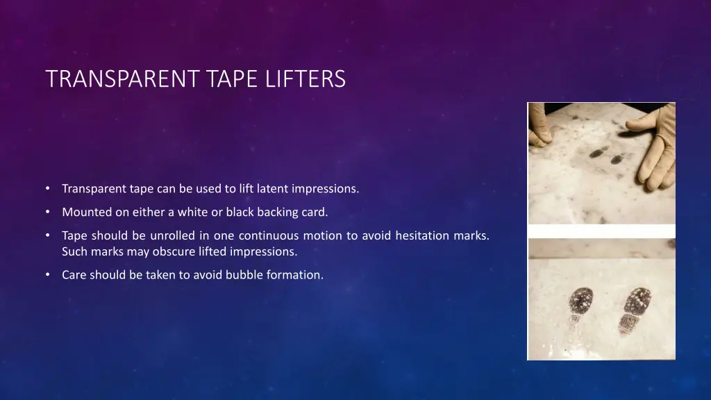 transparent tape lifters