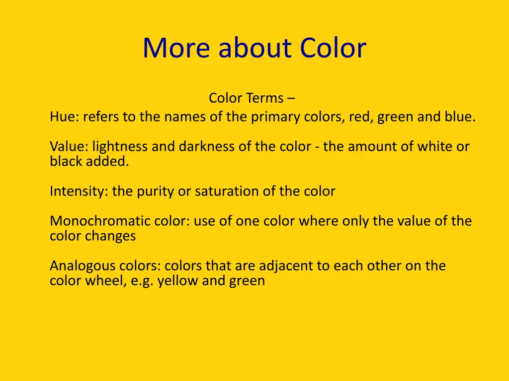 more about color