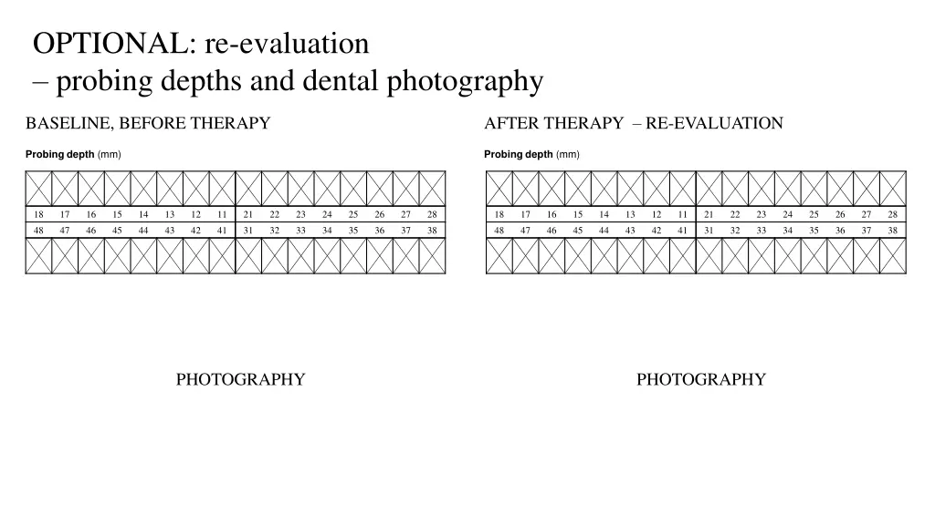 optional re evaluation probing depths and dental