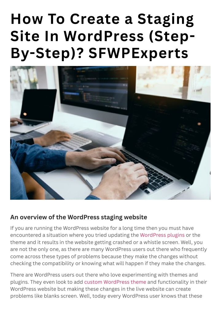 how to create a staging site in wordpress step