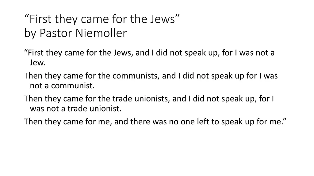 first they came for the jews by pastor niemoller