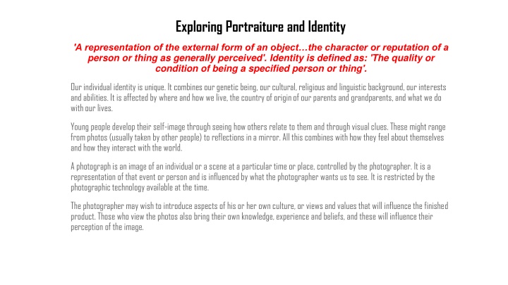 exploring portraiture and identity