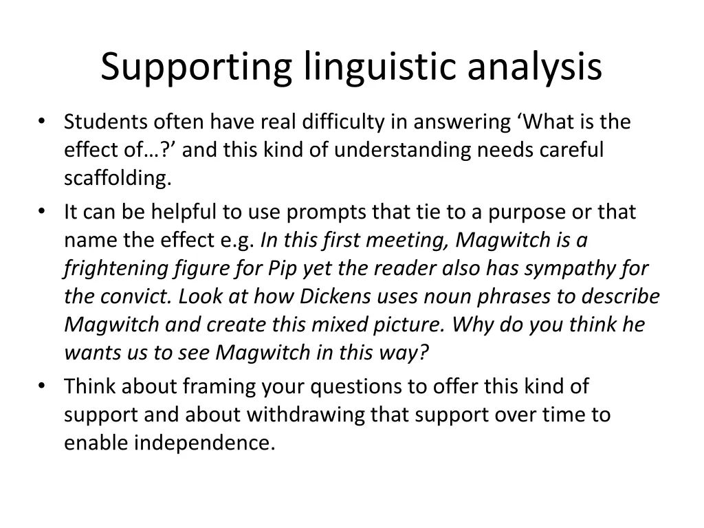 supporting linguistic analysis