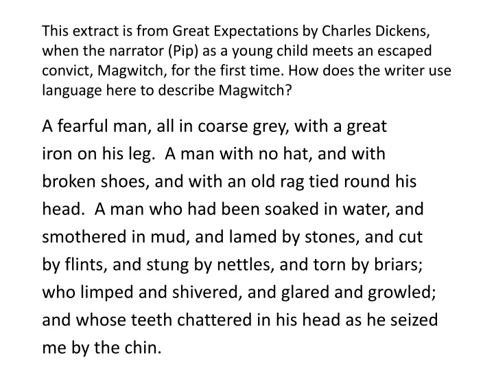 this extract is from great expectations