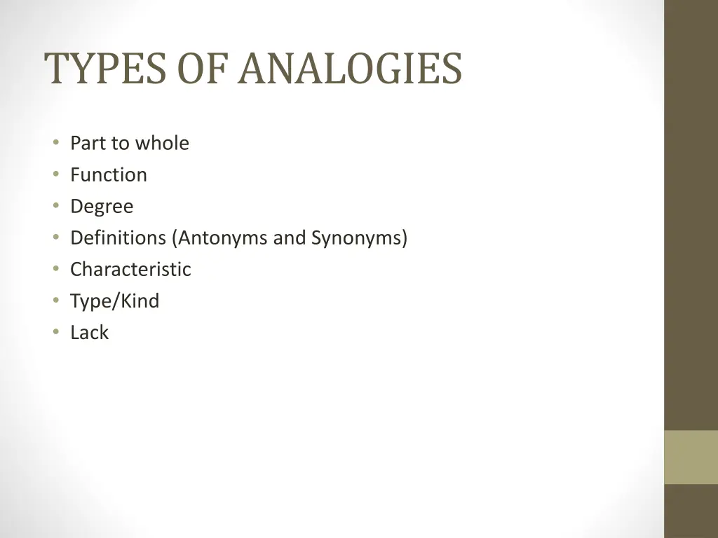 types of analogies