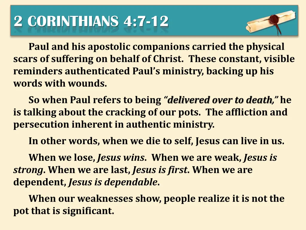 2 corinthians 4 7 12 10