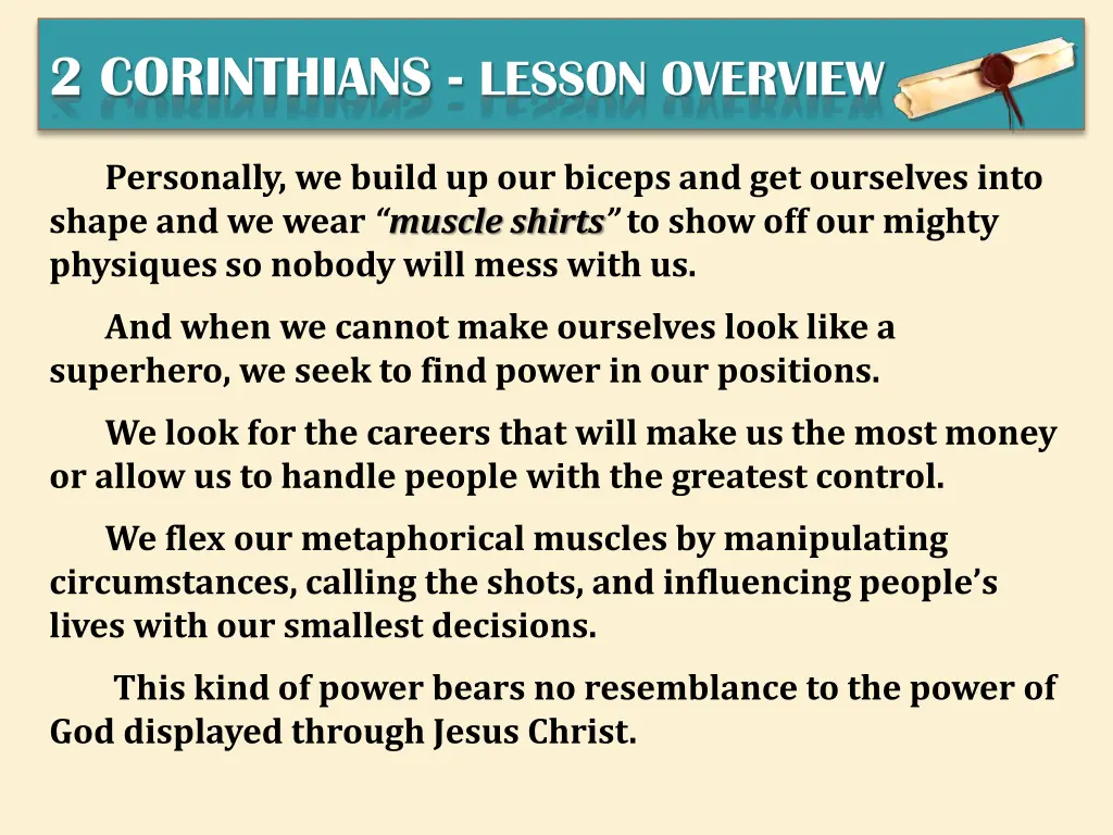 2 corinthians lesson overview 1