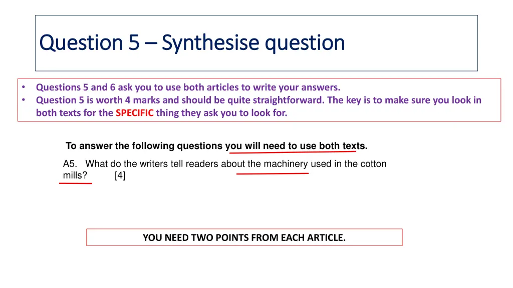 question 5 question 5 synthesise question