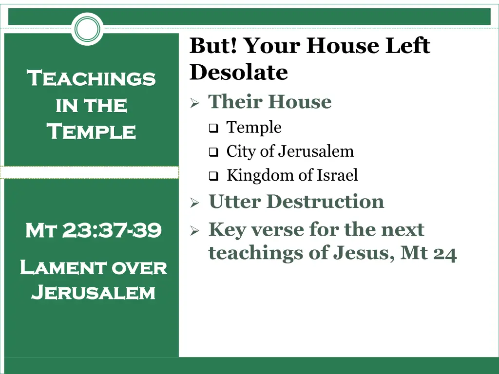 but your house left desolate their house temple