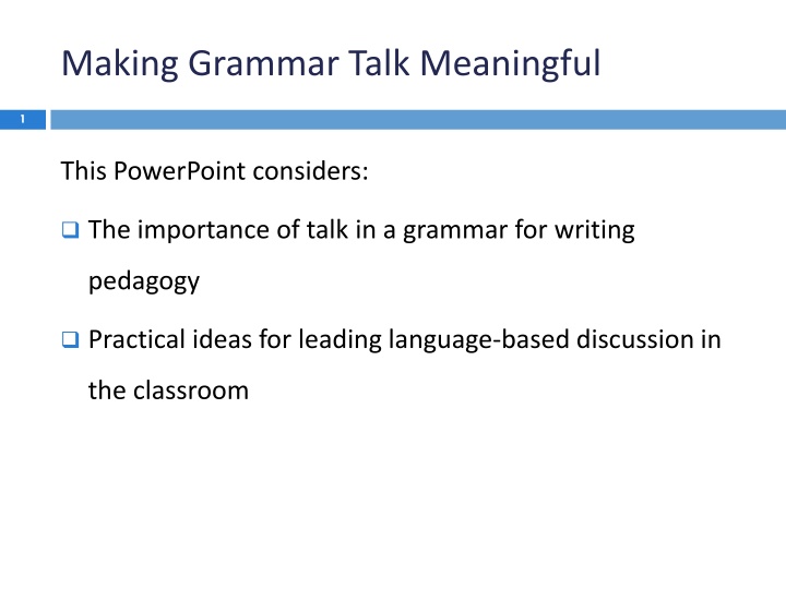 making grammar talk meaningful