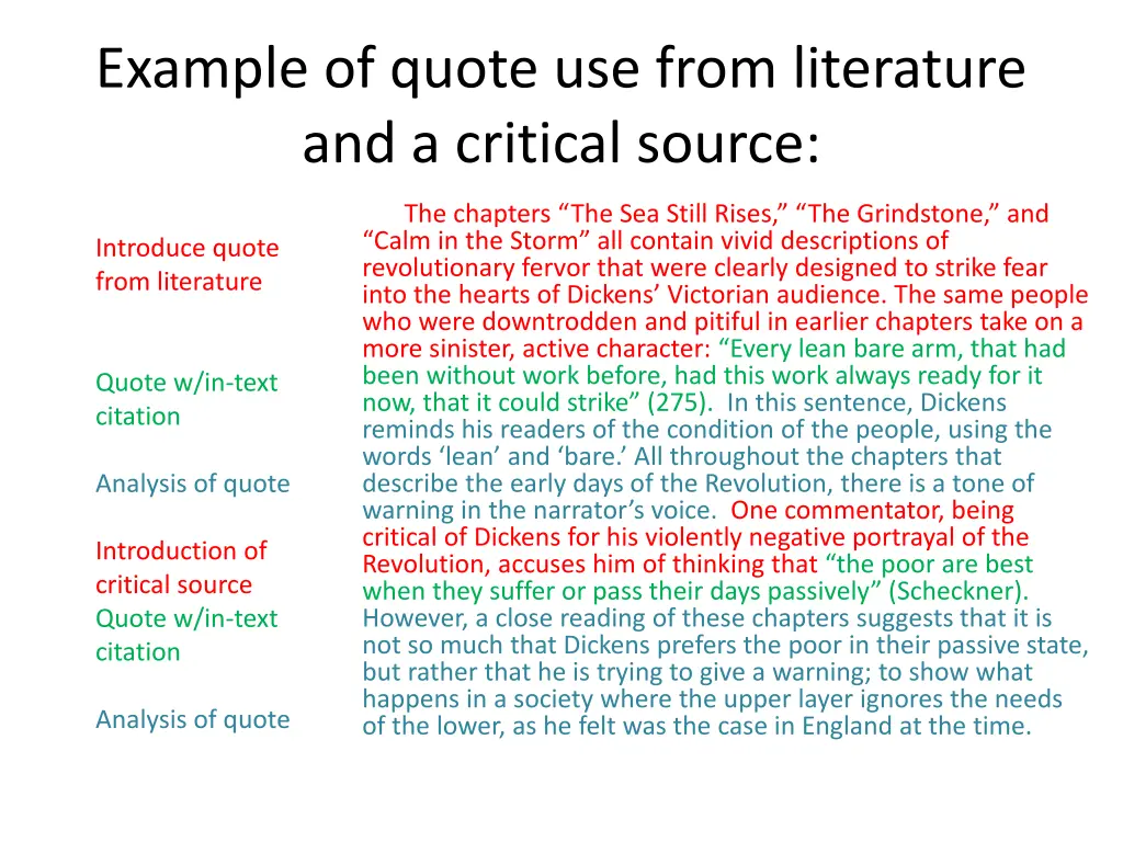 example of quote use from literature