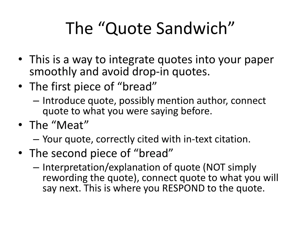 the quote sandwich