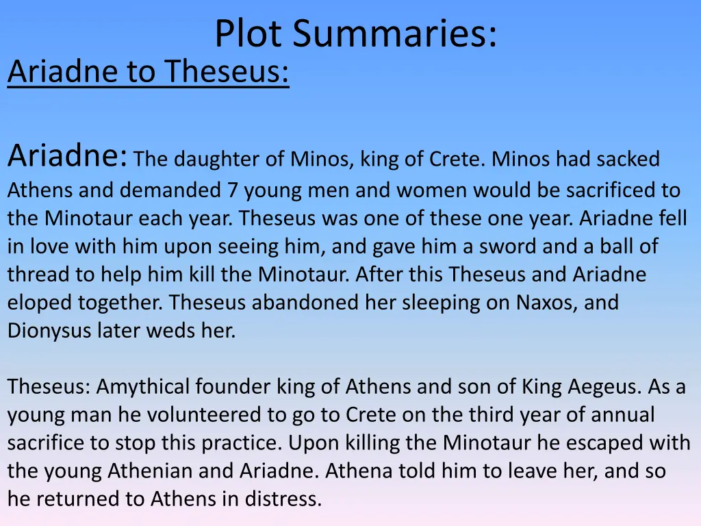 plot summaries 6