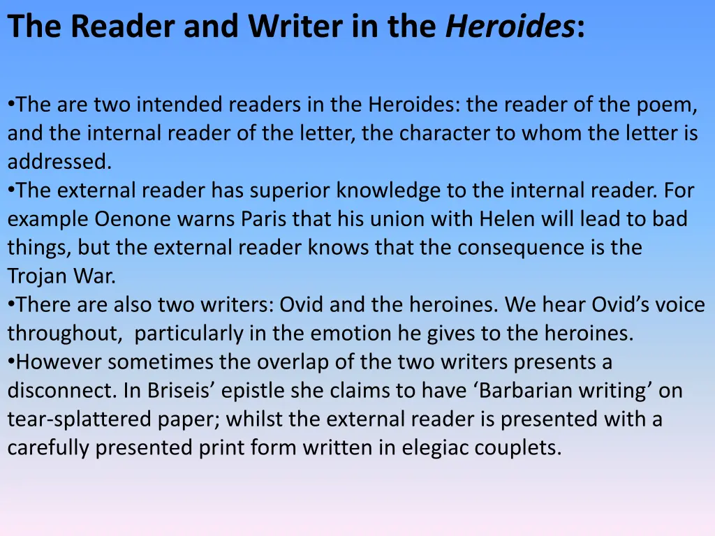 the reader and writer in the heroides