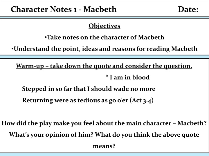 character notes 1 macbeth