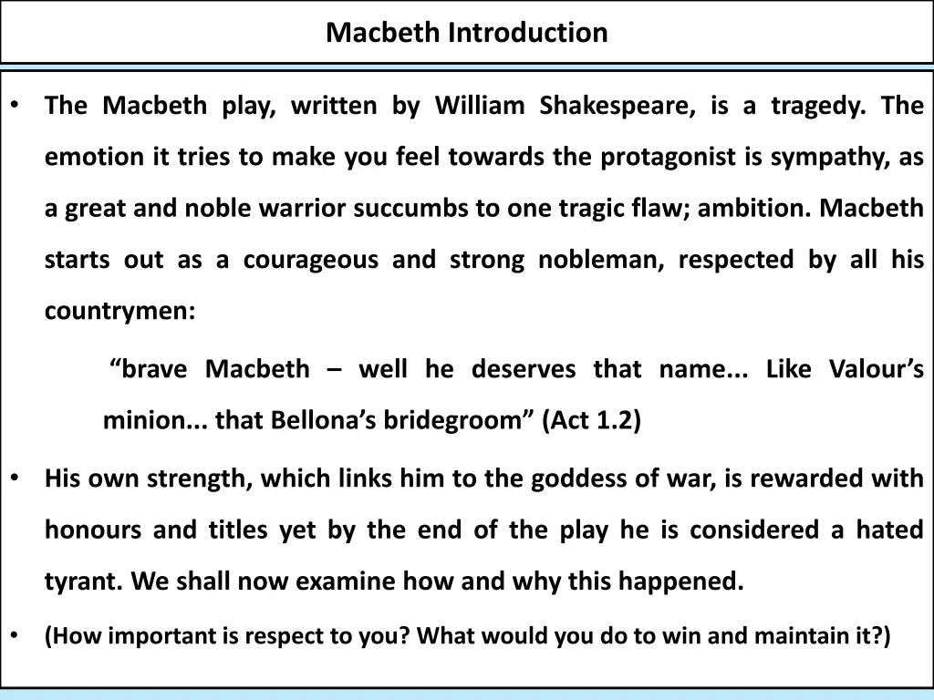 macbeth introduction