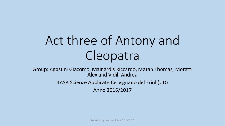 act three of antony and cleopatra