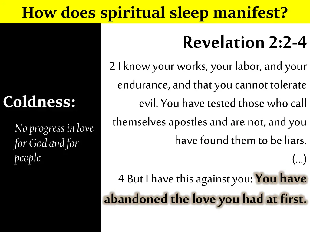 how does spiritual sleep manifest