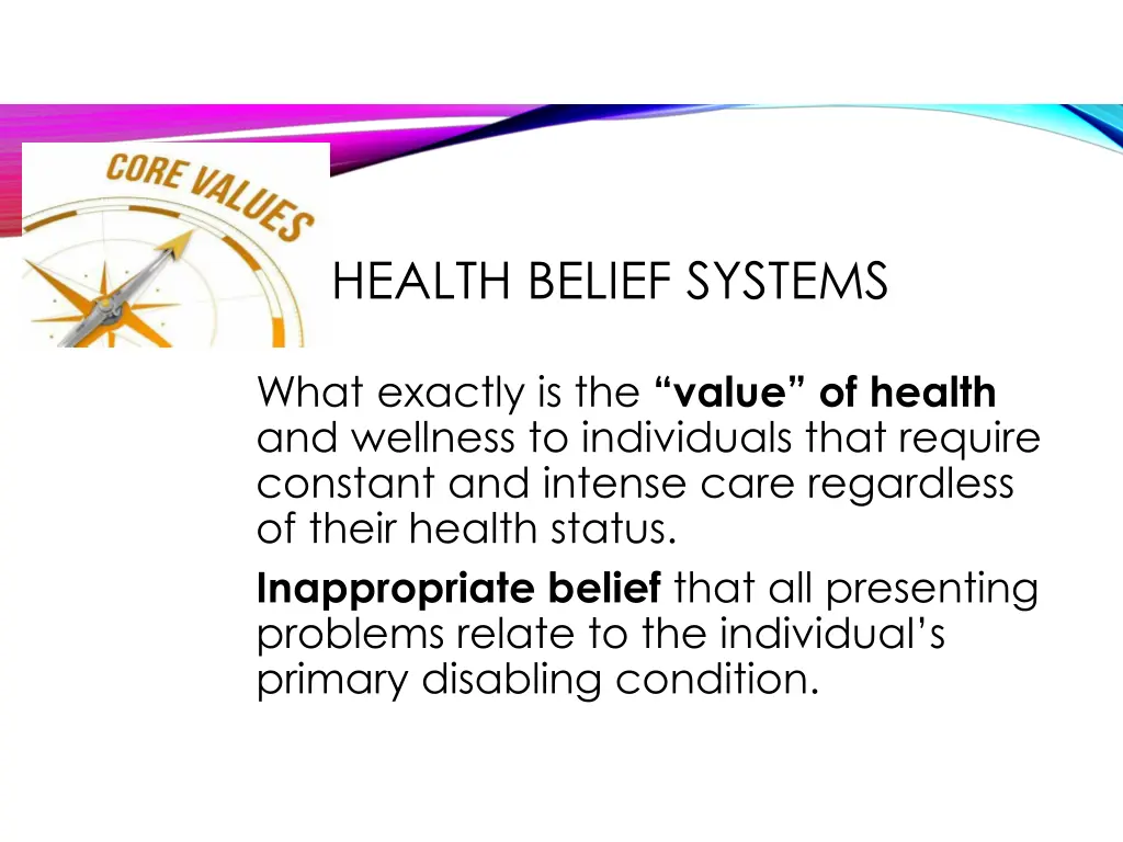 health belief systems