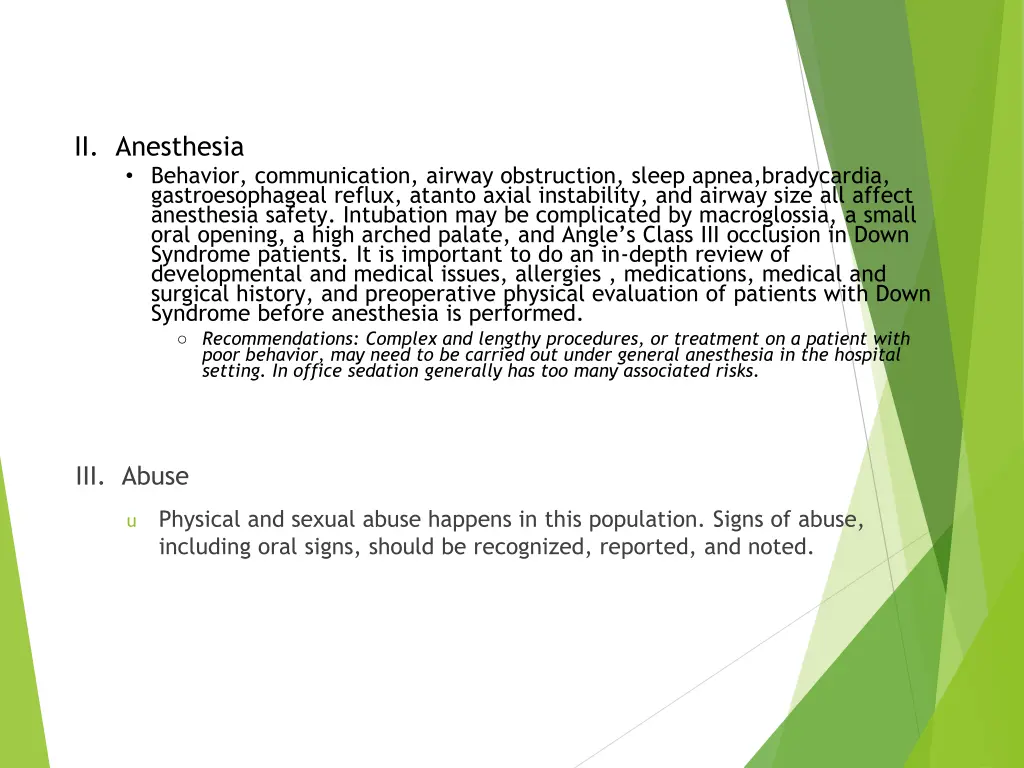 ii anesthesia behavior communication airway