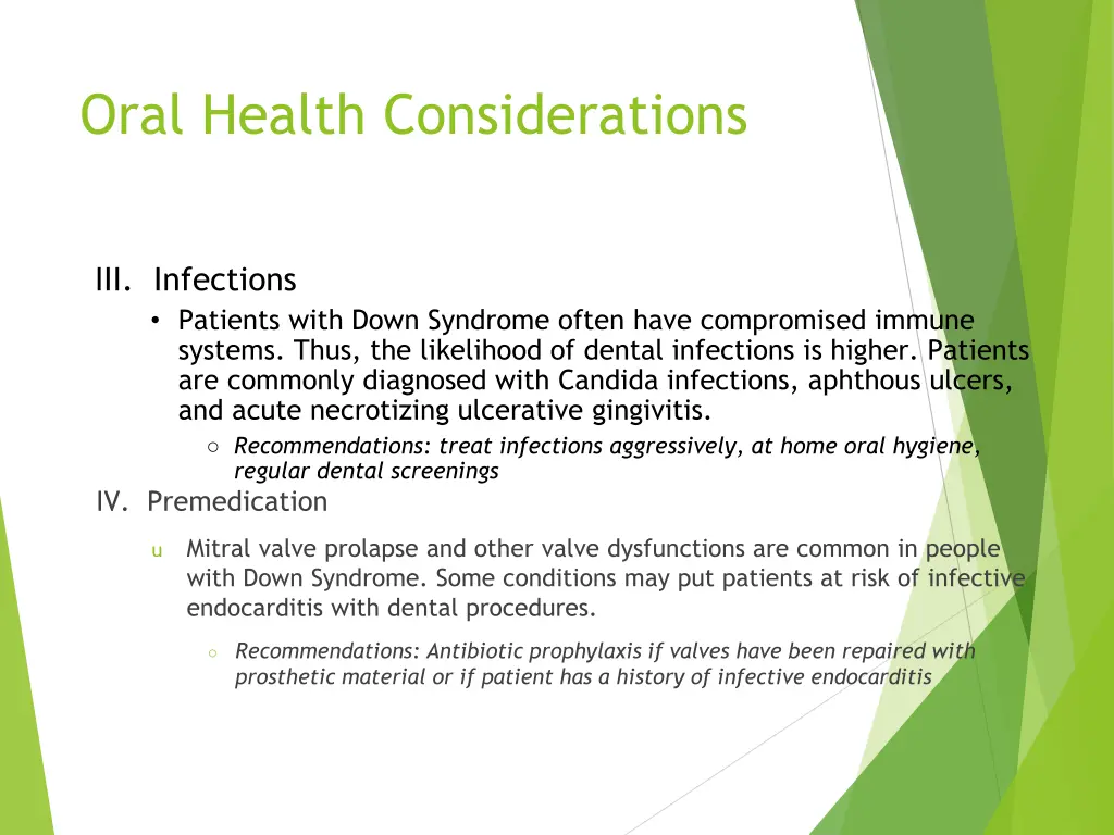 oral health considerations 1