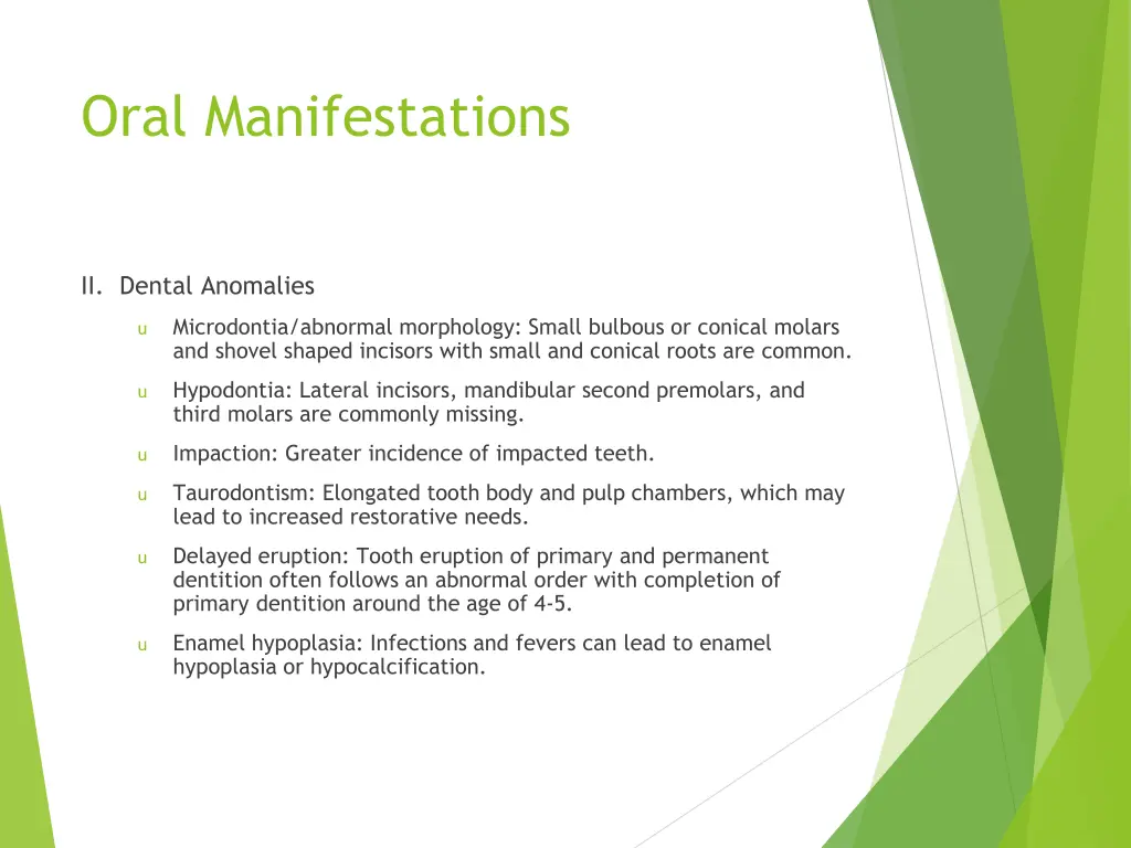 oral manifestations 1