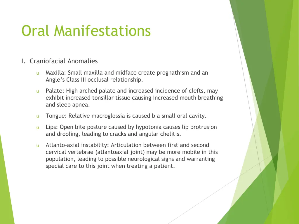 oral manifestations