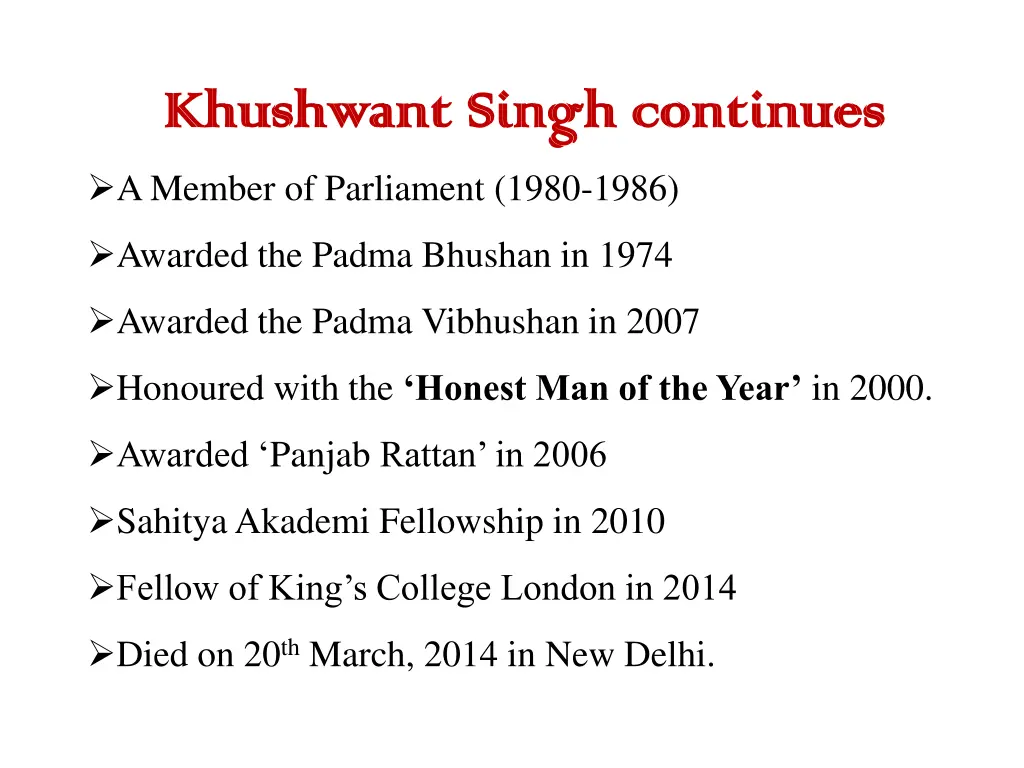 khushwant singh continues khushwant singh