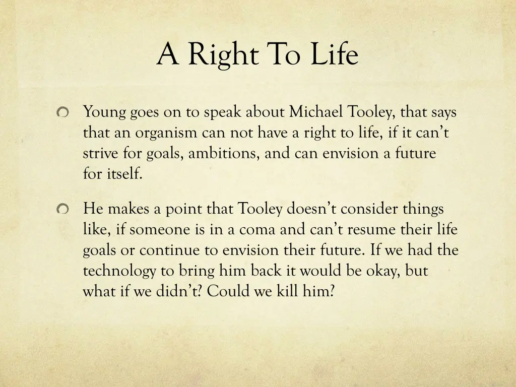 a right to life