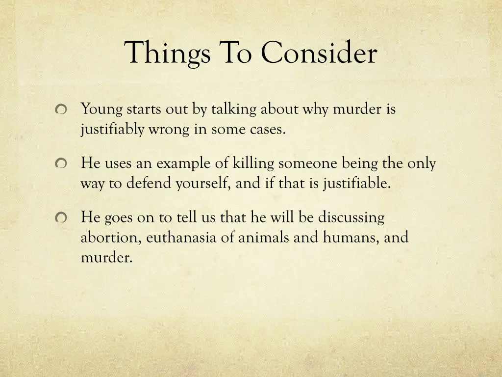 things to consider