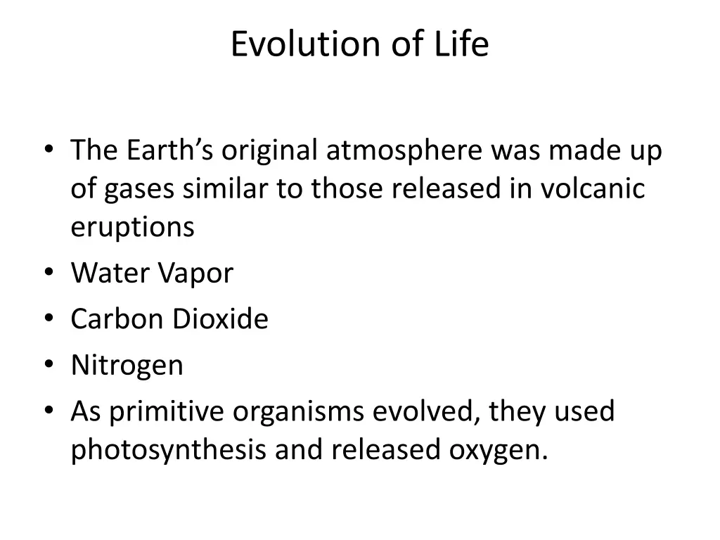 evolution of life