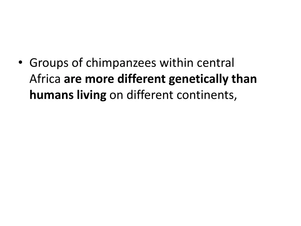 groups of chimpanzees within central africa