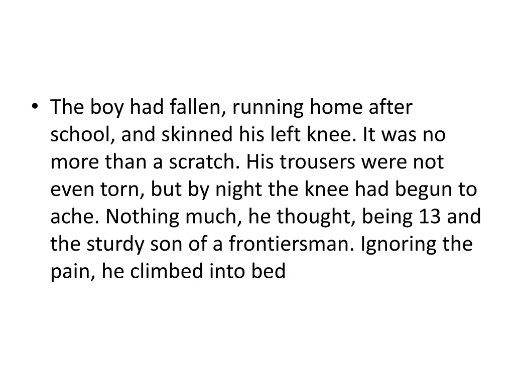 the boy had fallen running home after school