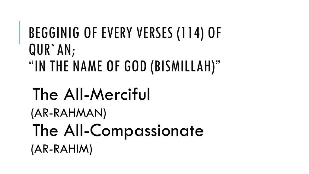 begginig of every verses