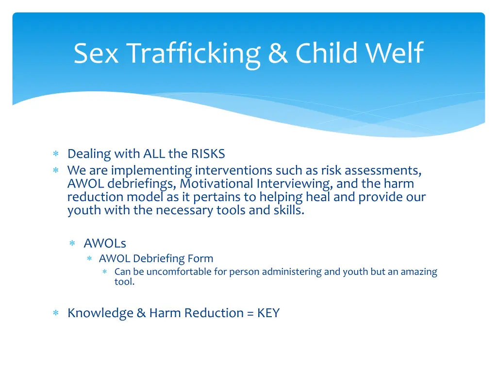 sex trafficking child welf