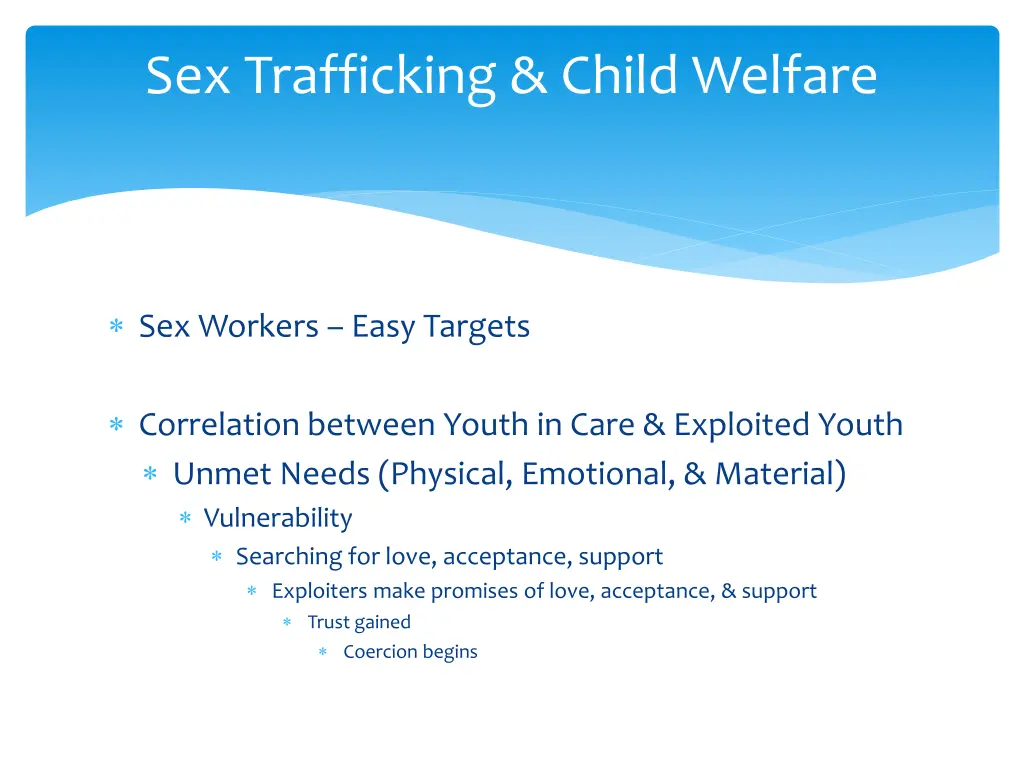 sex trafficking child welfare