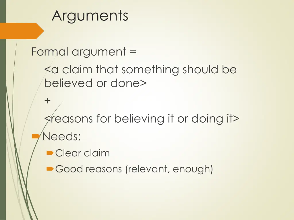 arguments