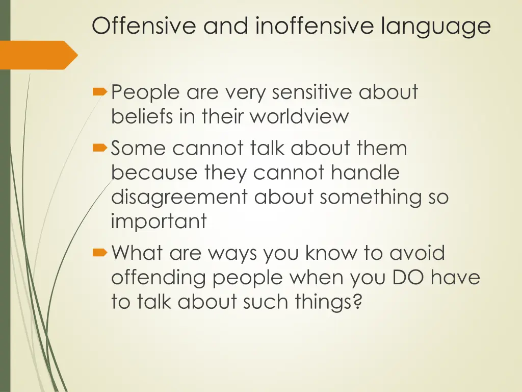 offensive and inoffensive language