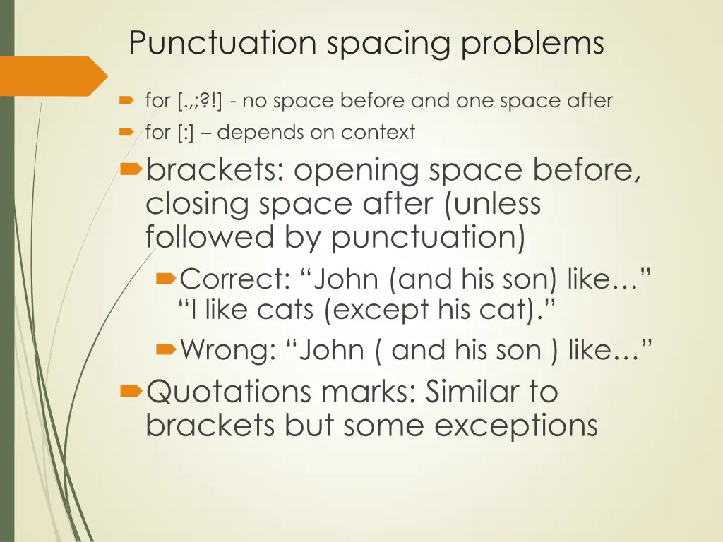 punctuation spacing problems 1